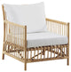 Caroline Rattan Chair Natural, Tempotest White Canvas Seat and Back Cushion