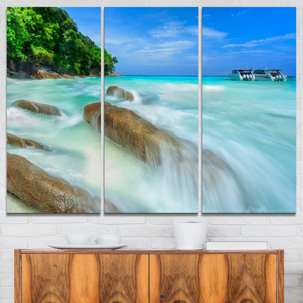 "Tachai Island in Thailand Landscape" Photo Metal Wall Art, 3 Panels, 36"x28"