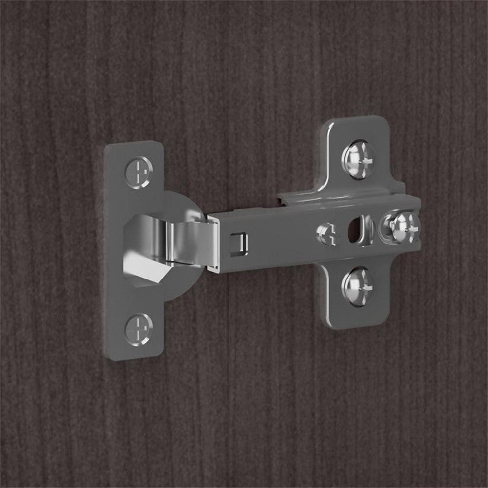 Close-up of hinge on wood cabinet; no white background or lifestyle context.