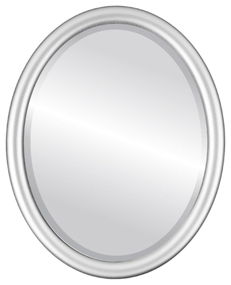 Pasadena Framed Oval Mirror, Silver Spray, 17"x21"