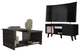 Tampa 2 Piece Living Room Set, TV Stand and Coffee Table, Black/Espresso