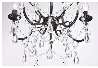 Athena 5-Light Iron and Crystal Candle Chandelier