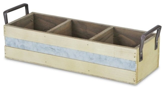 3-Slot Two-Tone Wooden Crate