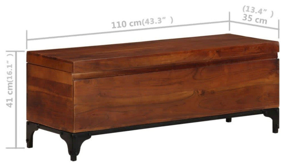 Storage Trunk 43.3X13.8X16.1 Solid Acacia Wood