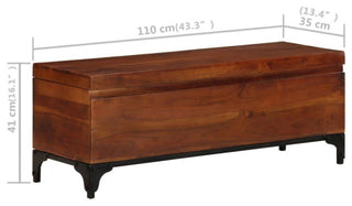 Storage Trunk 43.3X13.8X16.1 Solid Acacia Wood