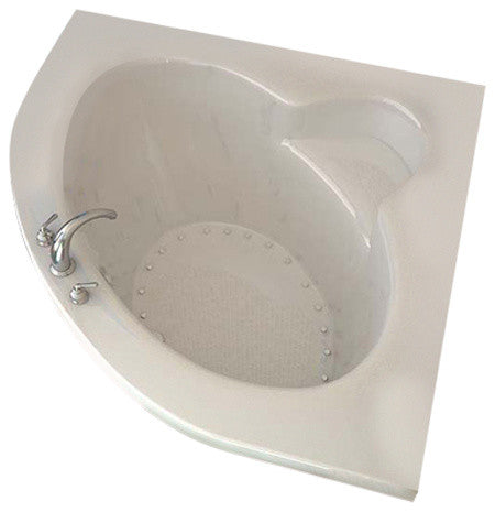 Venzi Esta 60"x60" Corner Air Jetted Bathtub With Center Drain By Atlantis