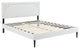 Modway Josie King Vinyl Platform Bed With Round Tapered Legs, White
