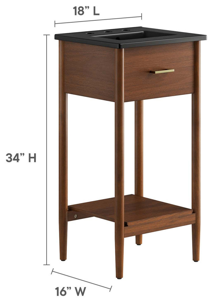 Zaire 18" Bathroom Vanity - Walnut Black