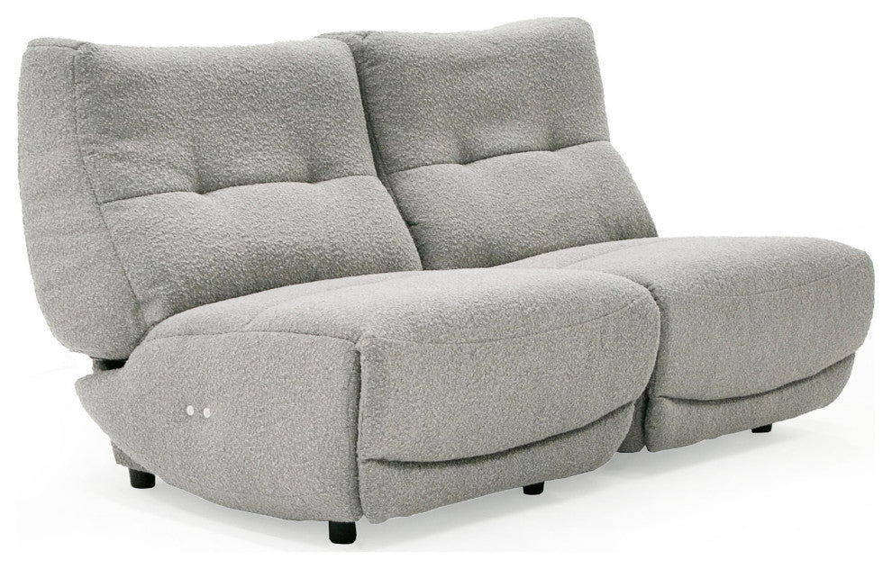 Divani Casa Basil Modern Grey Fabric Small Electric Recliner Chair