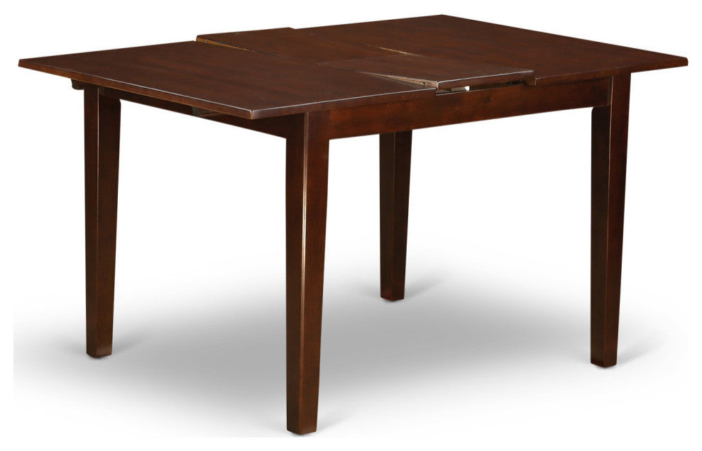 3Pc Rectangle 42/53.5" Dining Table, 12, Leaf And Two Wood Seat Dining Chairs