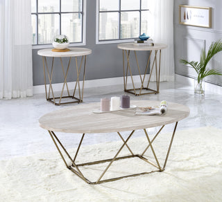 Rowyn Faux Marble Top End Table