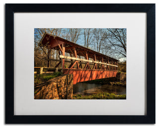 'The Colvin Covered Bridge' Matted Framed Canvas Art by Lois Bryan