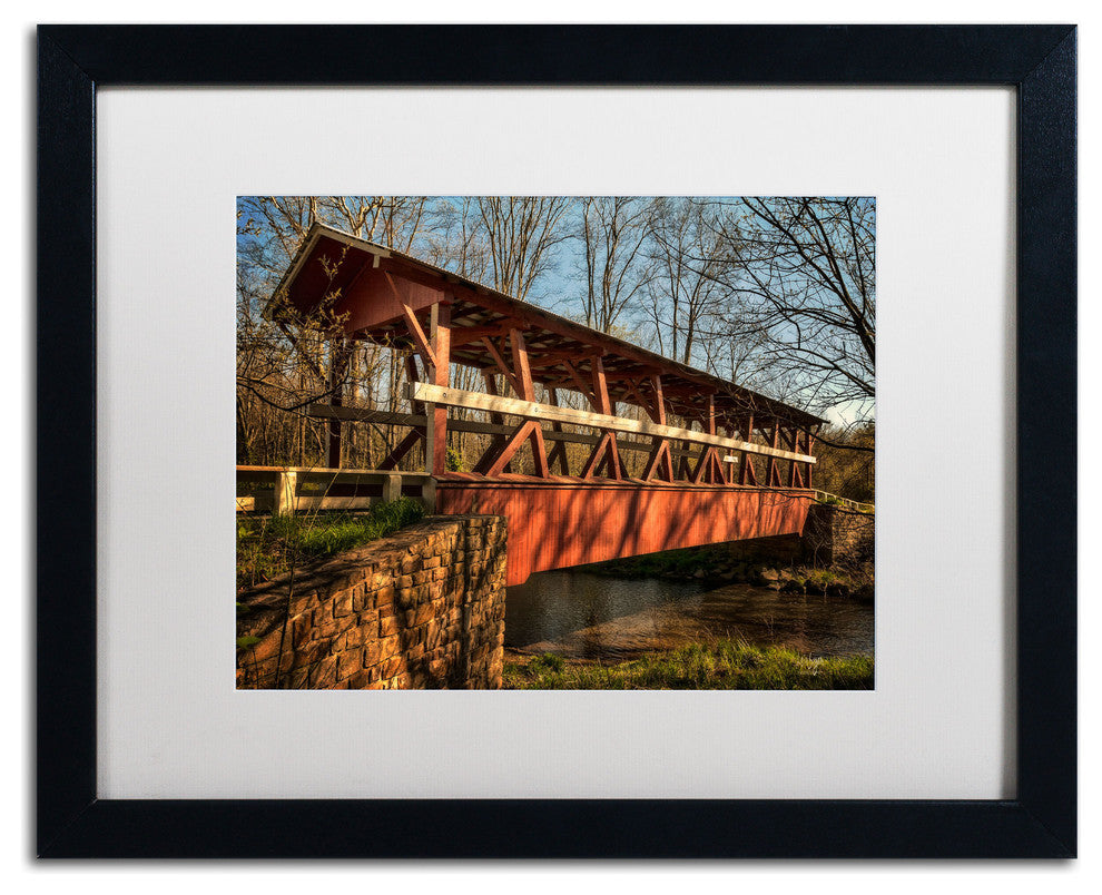 'The Colvin Covered Bridge' Matted Framed Canvas Art by Lois Bryan