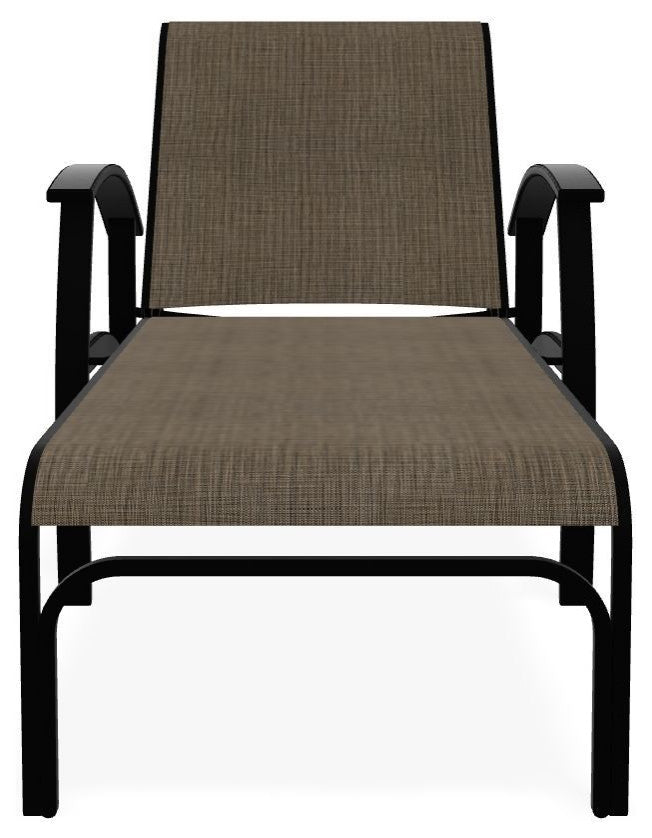 Belle Isle Sling 4-Position Outdoor Chaise Lounge, Kora/Black