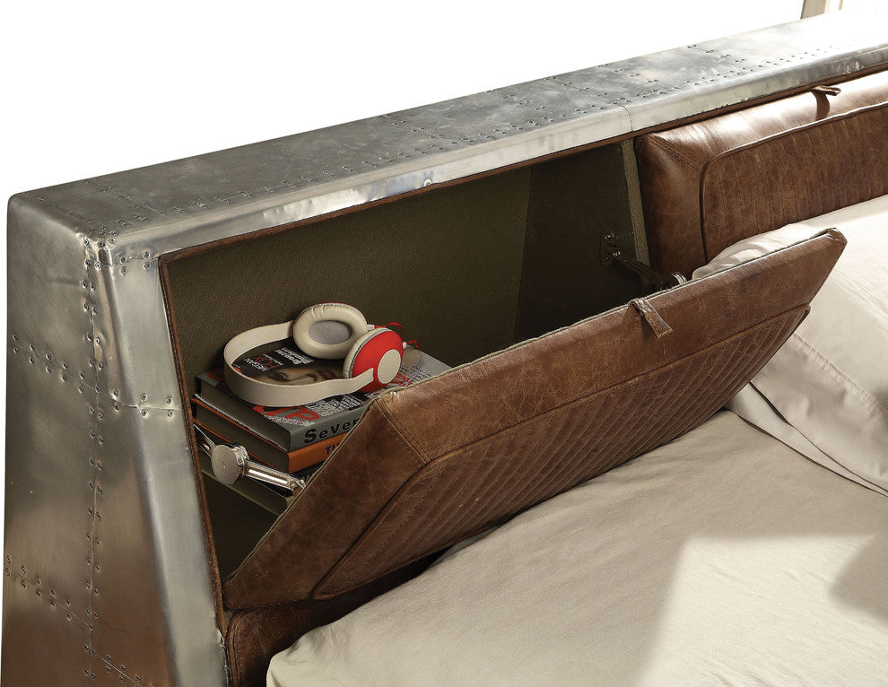 Malcolm Aluminum Queen Size Bed with Storage