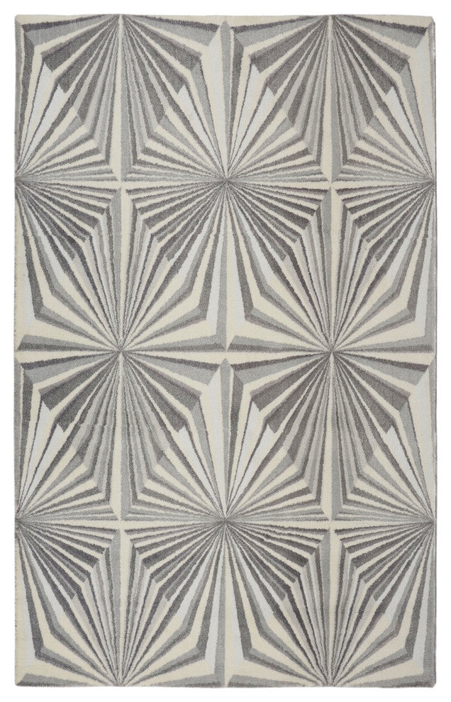 Gray Illusion Modern Geometric Area Rug, 7'6"x9'6"