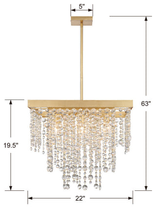 Winham 8 Light Chandelier in Antique Gold with Hand Cut Crystal