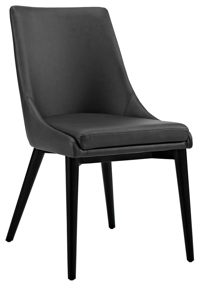 Modern Black Viscount Vinyl Dining Chair