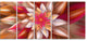 Huge Red Fractal Flower, Floral Canvas Art Print, 60"x28", 5 Panels