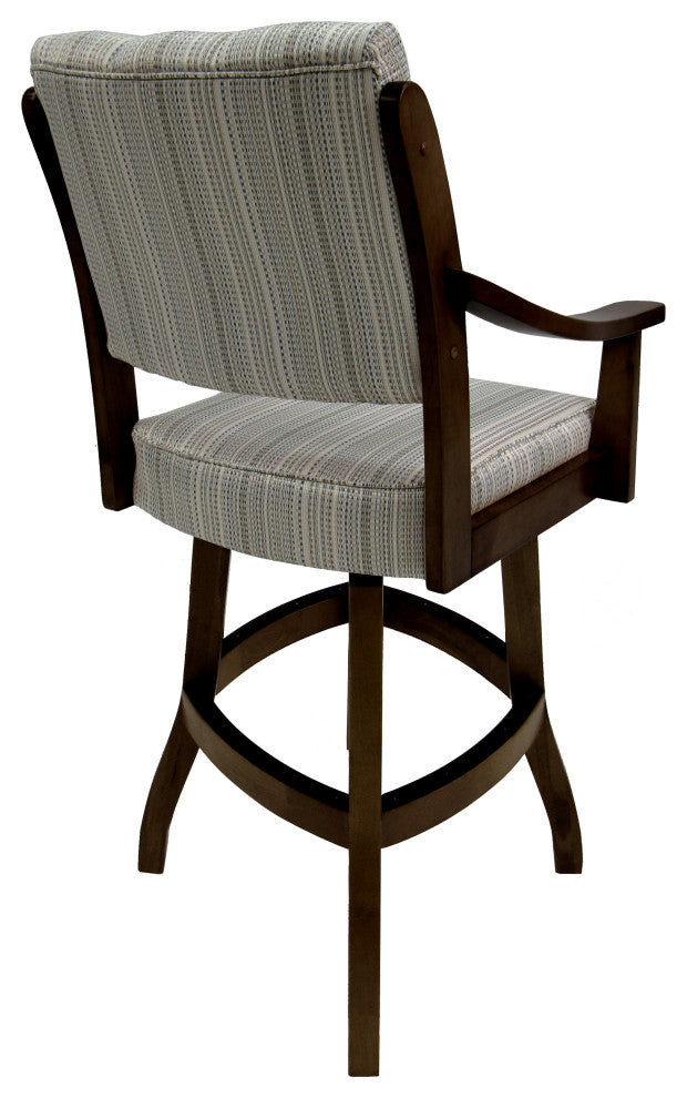 Swivel Counter Wood Bar Stool Casa on S-Base, Natural Fun and Dark Mahogany, 34"