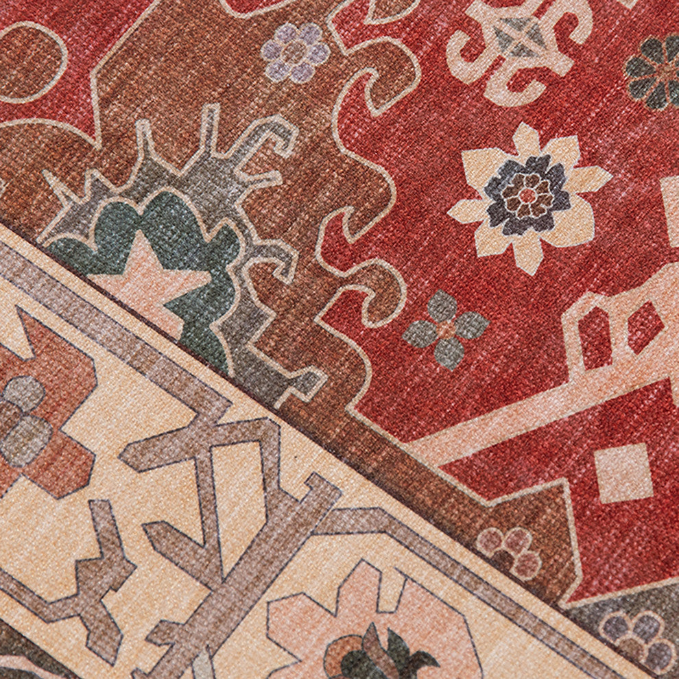 Amer Rugs Myra Jiselle MYR-12 Red Power-loomed - 2'8" X 10' Runner Area Rug