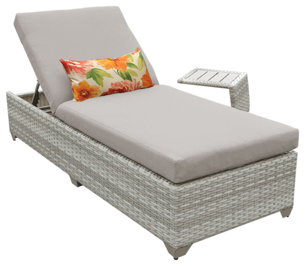 Fairmont Chaise Outdoor Wicker Patio Furniture With Side Table