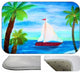 Red Sail Boat Plush Bath Mat, 30"x20"
