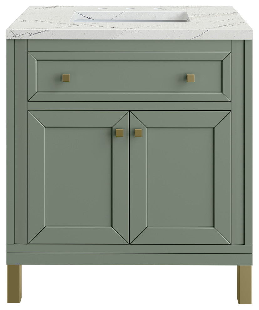 Chicago 30" Single Vanity, Smokey Celadon,  Ethereal Noctis Top