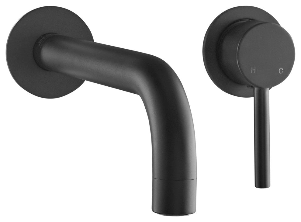 Ivy Single-Handle, Wall-Mount, Bathroom Faucet, Matte Black