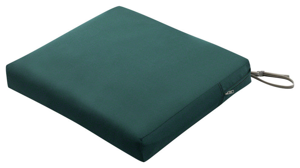 Rectangular Patio Seat Cushion Slip Cover, Foam, Mallard Green, 21"x19"x3"