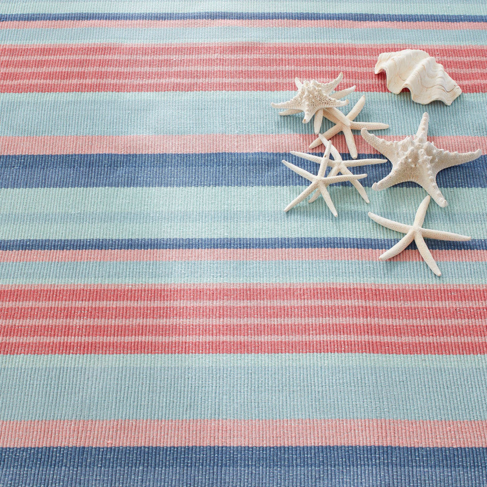 Dash & Albert Aruba Stripe Handwoven Cotton Rug, Pink, 6' x 9'
