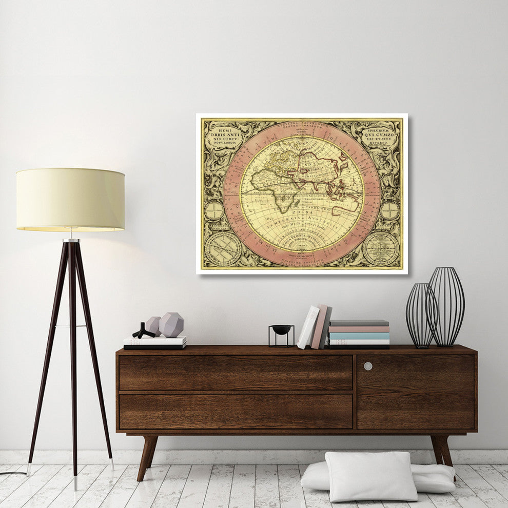 "Maps of the Heavens: Hemisphaerium Orbis Antiqui" Paper Art, 50"x38"