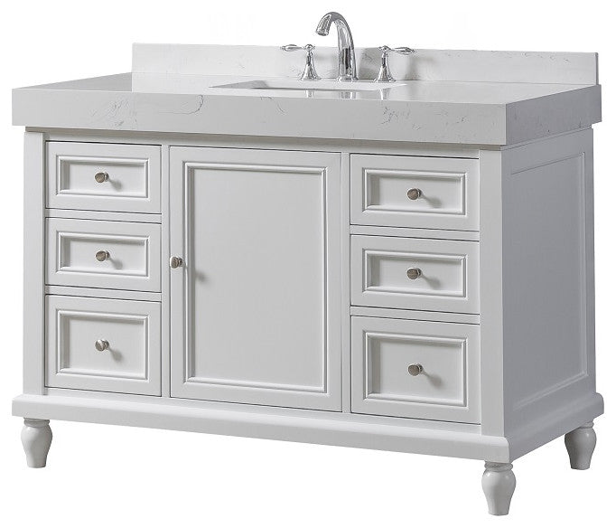 48" Classic Single Exclusive Bath Vanity, White