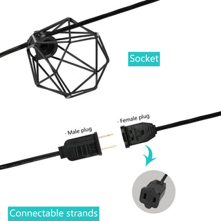 10-Light Indoor/Outdoor 10' Contemporary G40 String Lights, Black