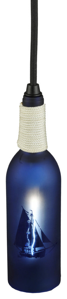 3W Coastal Collection Sailboat Wine Bottle Mini Pendant