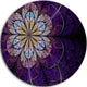 Blue And Pink Fractal Flower, Floral Disc Metal Wall Art, 23"