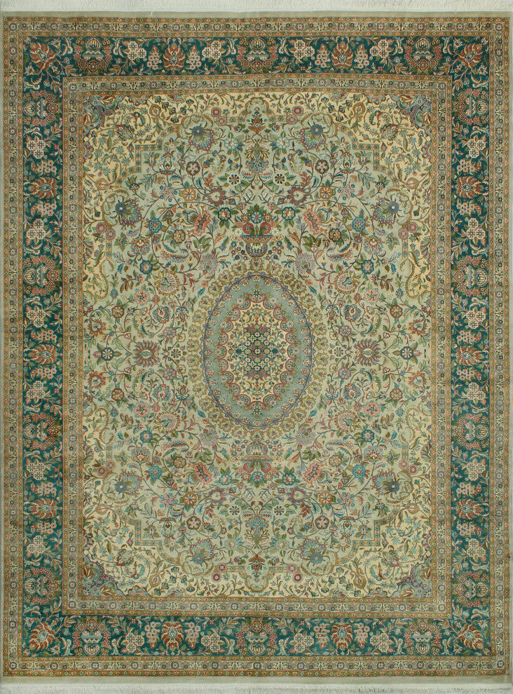 Pak-Persian Eduardo Gray/Green Rug, 9'2x12'1