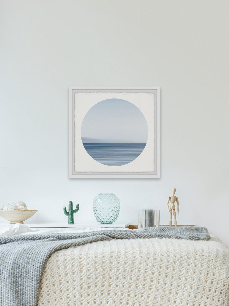 "Calm Blue Ocean" Framed Painting Print, 18x18