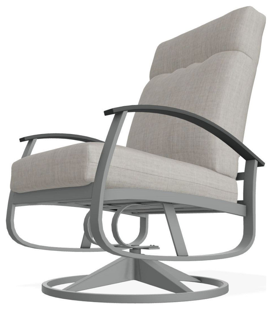 Belle Isle Cushion Deep Seat Outdoor Swivel Rocker, Cast Silver/Graphite