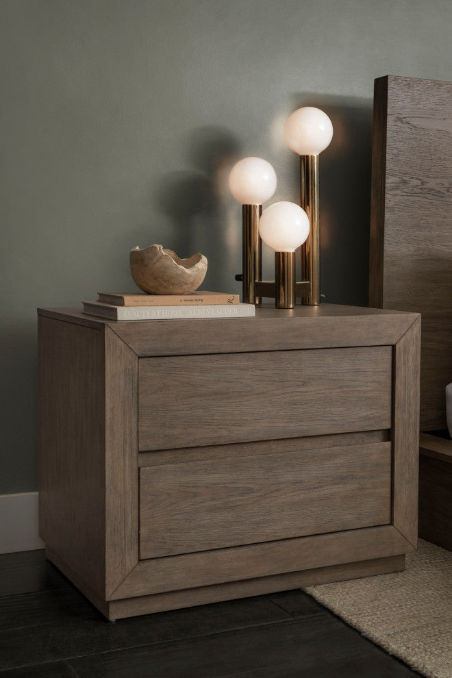 Resto Weathered Gray 2 Drawer Nightstand, Queen