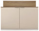 Benzara UPT-271306 Wood Accent Cabinet Console, 2 Doors, Beige, Walnut