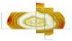 Yellow Agate with Geological Crystal, Abstract Canvas Artwork, 60"x32", 5 panels