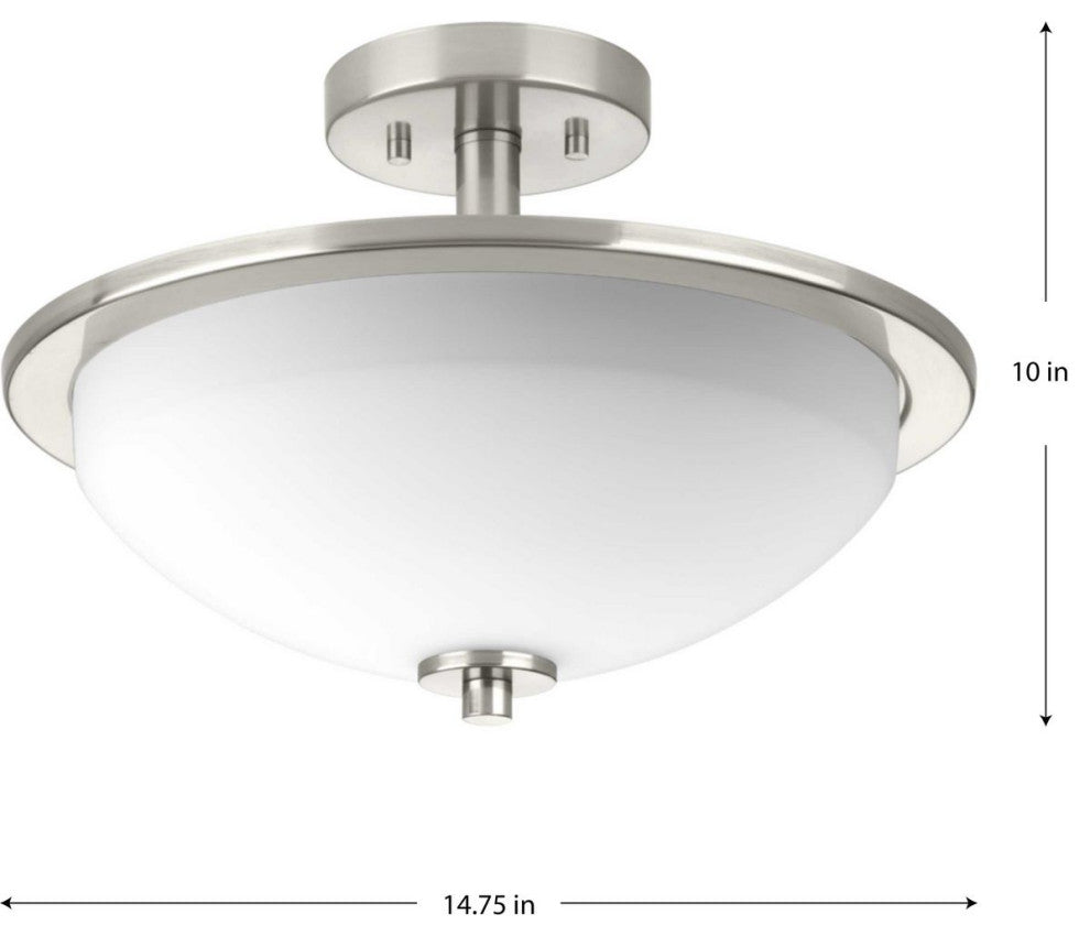 Replay Collection 2-Light Semi-Flush Convertible, Brushed Nickel