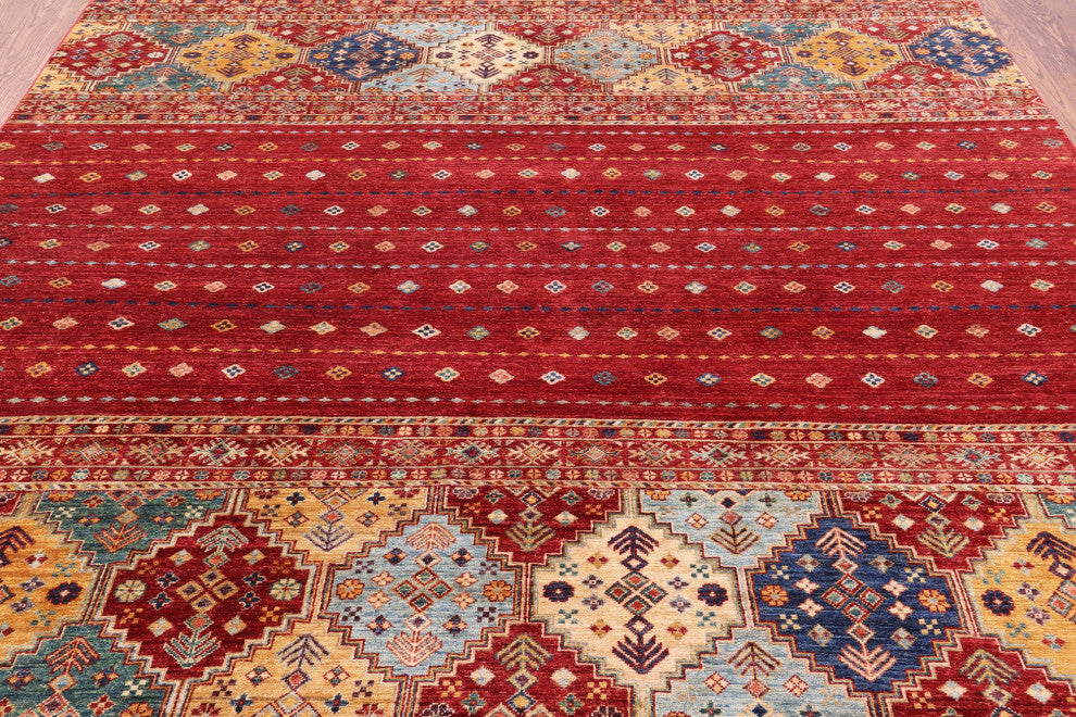 8' 6" X 9' 8" Khorjin Super Kazak Hand-Knotted Wool Rug Q5238