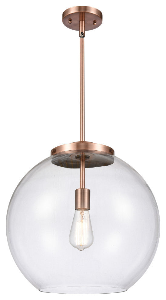 Athens Pendant, Antique Copper, Clear, Clear