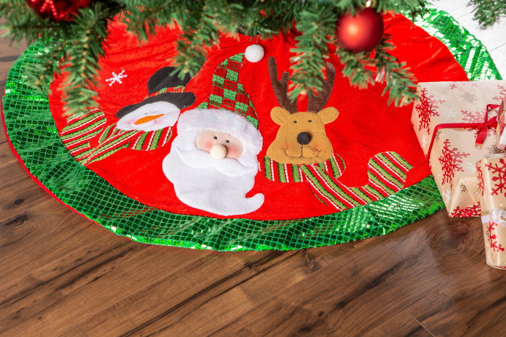 Santa And Snowman Holiday Tree Skirt