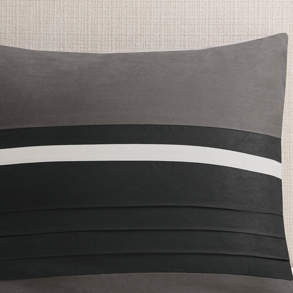 Madison Park Palmer Vera Microsuede 7-Piece Comforter Set, Black