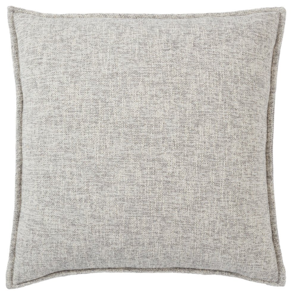 Jaipur Living Lochlan Solid Cream/Silver Poly Fill Pillow 22" Square