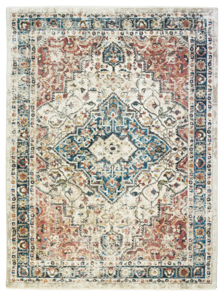 Oxford Castle Traditional Area Rug, Multi, 5'3"x7'1"
