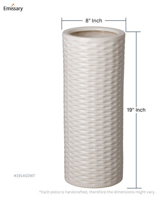 Round Umbrella Stand White 8x19